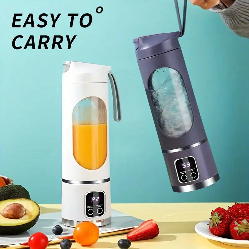 Portable Juicer, Mini Blender, Mini Ice Crusher With Three Modes, Digital Display  USB Rechargeable And 12- Blades, Easy-to-Clean, Suitable For Travel