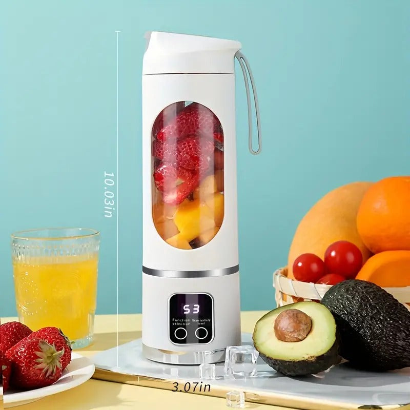 Portable Juicer, Mini Blender, Mini Ice Crusher With Three Modes, Digital Display  USB Rechargeable And 12- Blades, Easy-to-Clean, Suitable For Travel