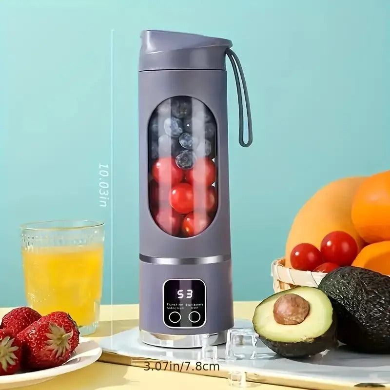 Portable Juicer, Mini Blender, Mini Ice Crusher With Three Modes, Digital Display  USB Rechargeable And 12- Blades, Easy-to-Clean, Suitable For Travel