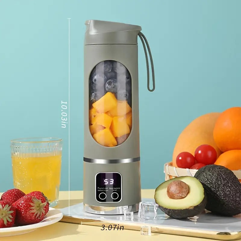 Portable Juicer, Mini Blender, Mini Ice Crusher With Three Modes, Digital Display  USB Rechargeable And 12- Blades, Easy-to-Clean, Suitable For Travel