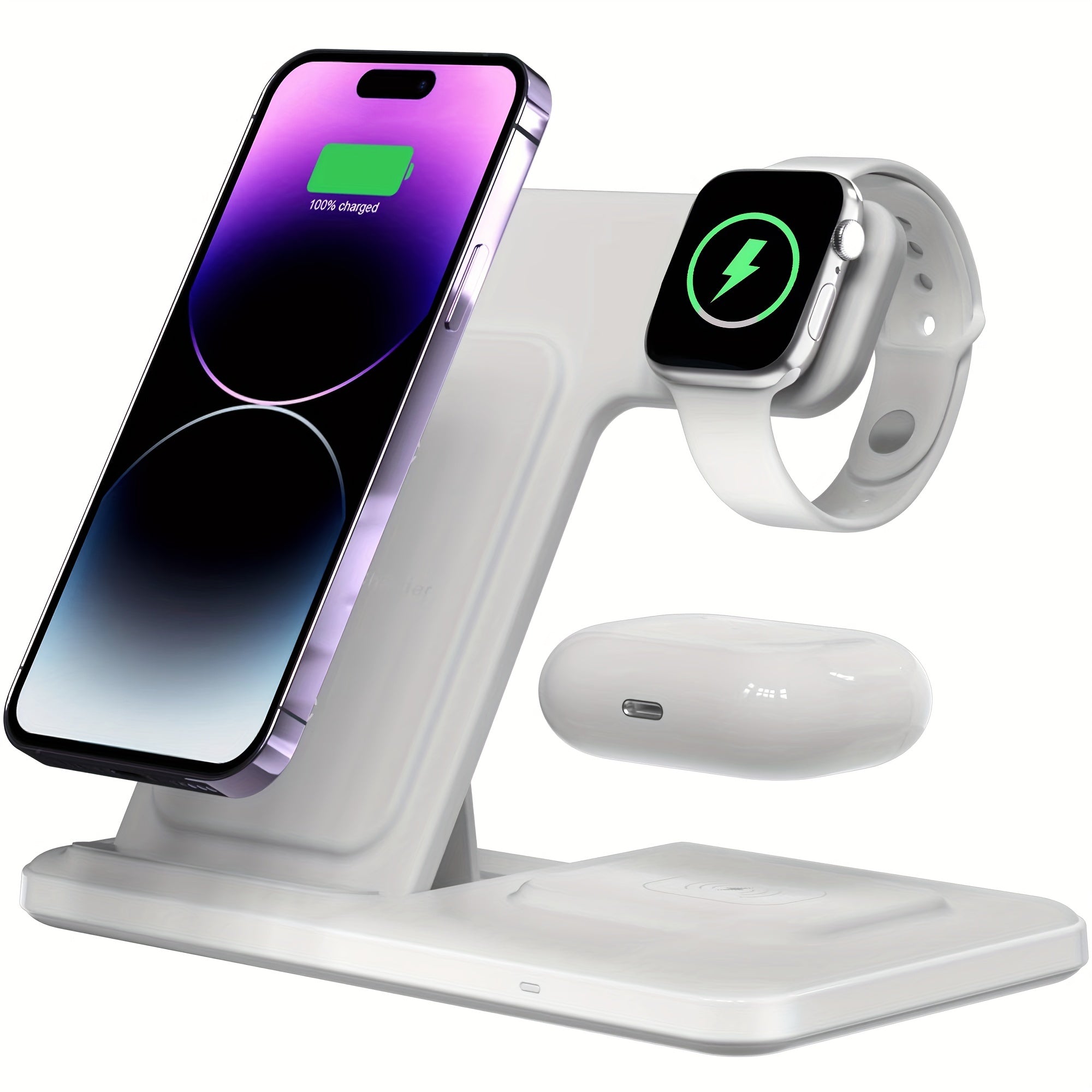 3 In 1 Foldable Wireless Charger Fast Wireless Charging Station For IPhone 1514131211ProMaxMini8PlusXXRXSXSE For IWatch UltraUltra2987654321SE For Airpods 32ProPro2